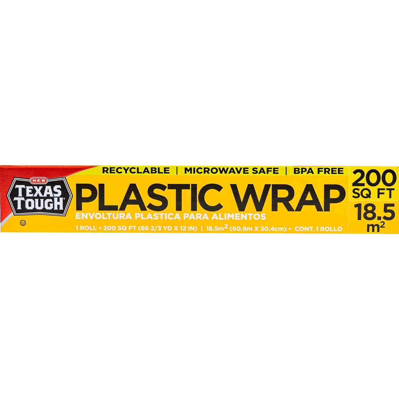 slide 1 of 1, H-E-B Texas Tough Plastic Wrap, 200 sq ft