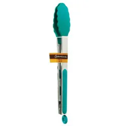 Cocinaware Silicone Tongs with Stainless Steel Handles – Aqua Blue