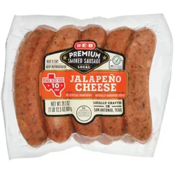 H-E-B Premium Smoked Sausage Links - Jalapeno Cheese - Texas-Size Pack