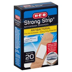 H-E-B Strong Strip Waterproof Antibacterial Bandages