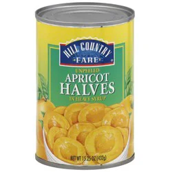 Hill Country Fare Unpeeled Apricot Halves – Heavy Syrup