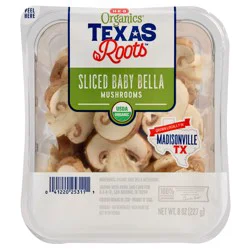 H-E-B Organics Texas Roots Sliced Baby Bella Mushrooms