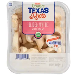 H-E-B Organics Texas Roots Sliced White Mushrooms