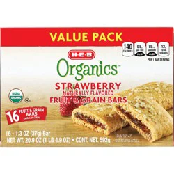 H-E-B Organics Fruit & Grain Bars - Strawberry, Value Pack