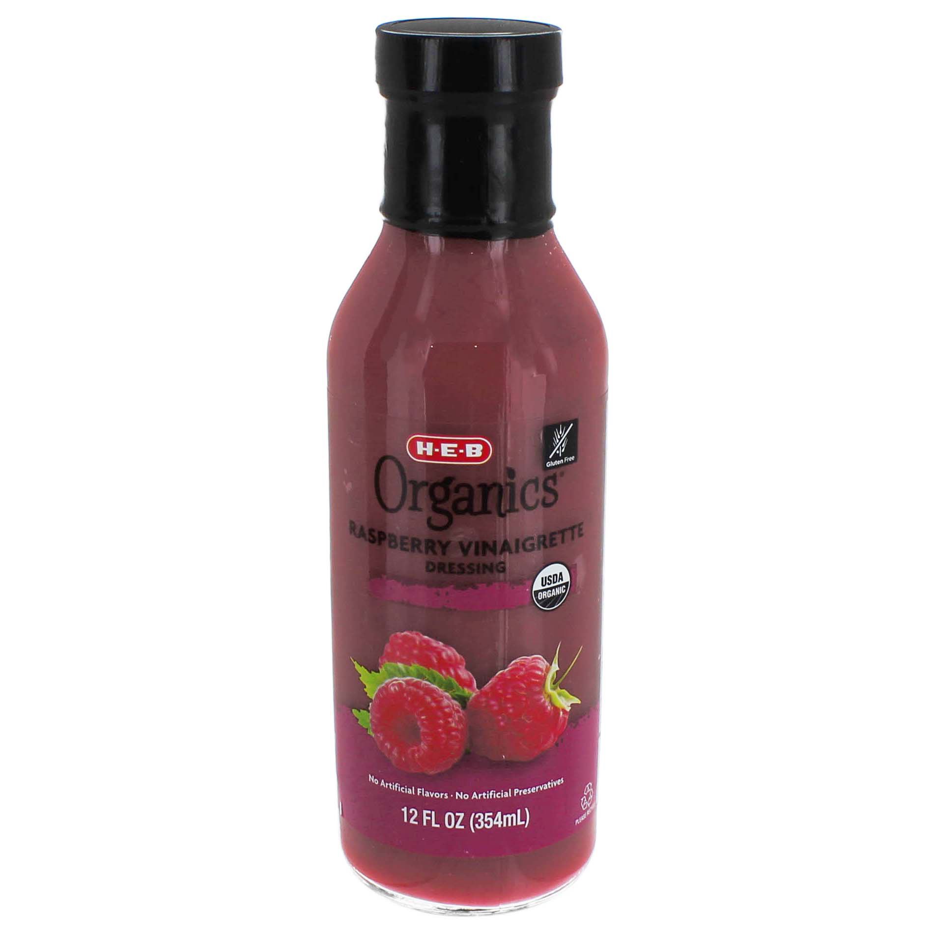 slide 1 of 1, H-E-B Organics Raspberry Vinaigrette Salad Dressing, 12 oz