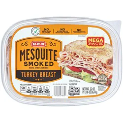 H-E-B Mesquite-Smoked Turkey Breast Lunch Meat - Mega Pack