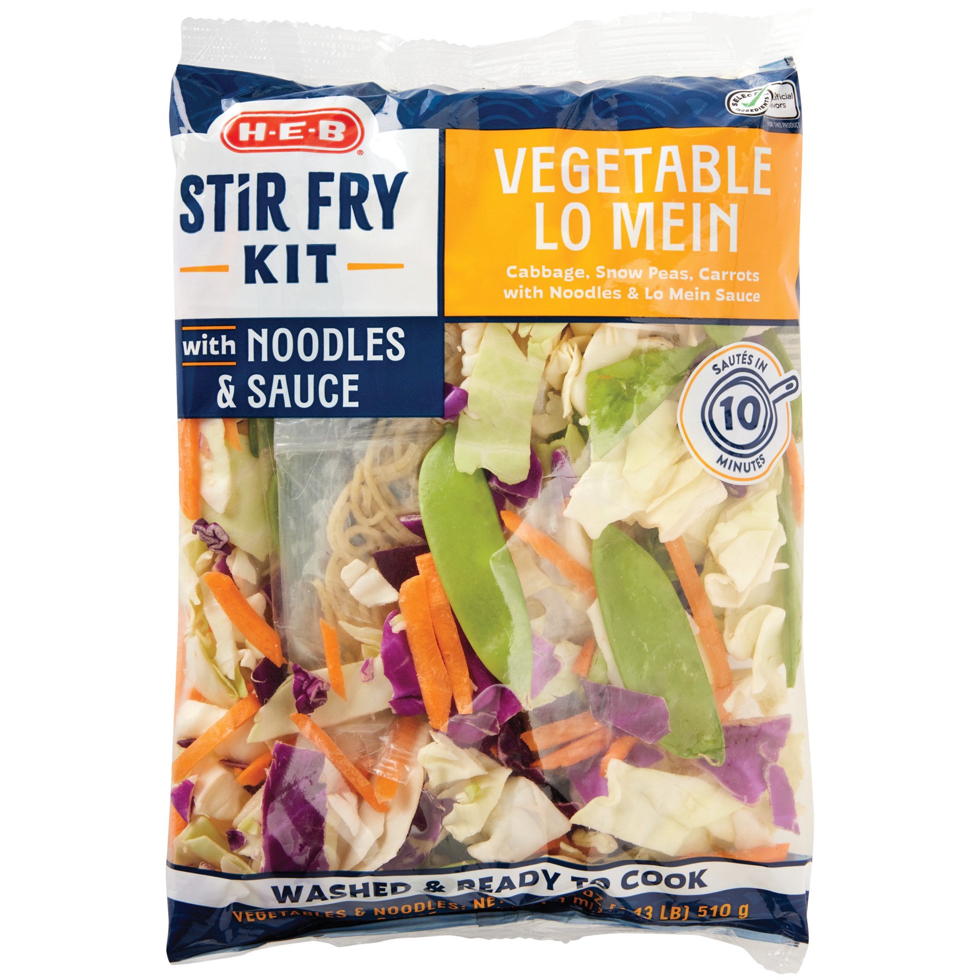 slide 1 of 1, H-E-B Vegetable Stir Fry Kit - Lo Mein, 21 oz