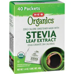 H-E-B Organics Zero Calorie Stevia Blend Sweetener Packets