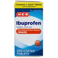 H-E-B Ibuprofen Fever & Pain Relief Coated Tablets – 200 mg