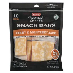 H-E-B Colby & Monterey Jack Cheese Snack Bars, 10 ct