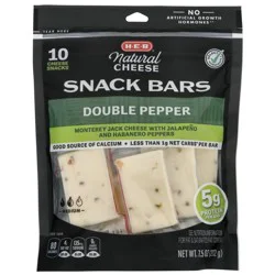 H-E-B Double Pepper Monterey Jack Cheese Snack Bars, 10 ct