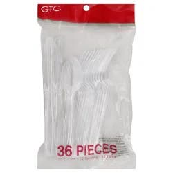 GTC Plastic Knives, Forks & Spoons Combo Set - Clear