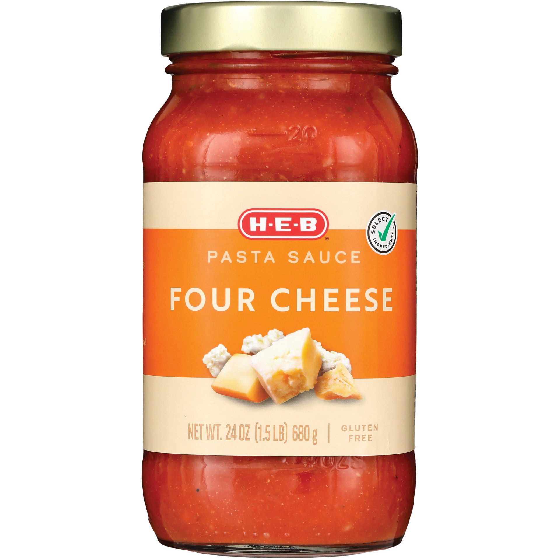 slide 1 of 1, H-E-B Four Cheese Pasta Sauce, 24 oz