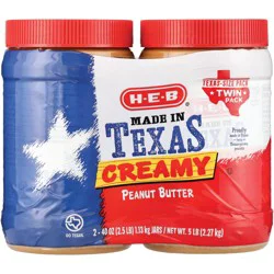 H-E-B Made in Texas Creamy Peanut Butter – Texas-Size Pack Twin Pack