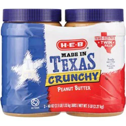 H-E-B Made in Texas Crunchy Peanut Butter – Texas-Size Pack Twin Pack