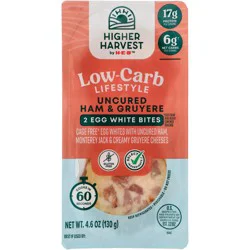 Higher Harvest by H-E-B Low-Carb Lifestyle Egg White Bites – Uncured Ham & Gruyere Cheese