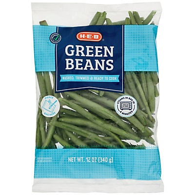 slide 1 of 1, H-E-B Green Beans, 12 oz