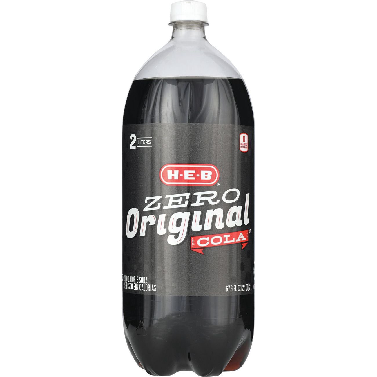 slide 1 of 1, H-E-B Zero Sugar Original Cola, 2 liter