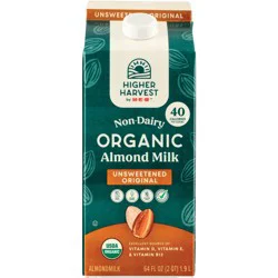 Higher Harvest by H-E-B Organic Non-Dairy Unsweetened Original Almond Milk