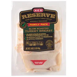 H-E-B Reserve Slow-Roasted Turkey Breast Lunch Meat - Family Pack