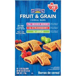 Hill Country Fare Fruit & Grain Cereal Bars Variety Pack - Texas-Size Pack