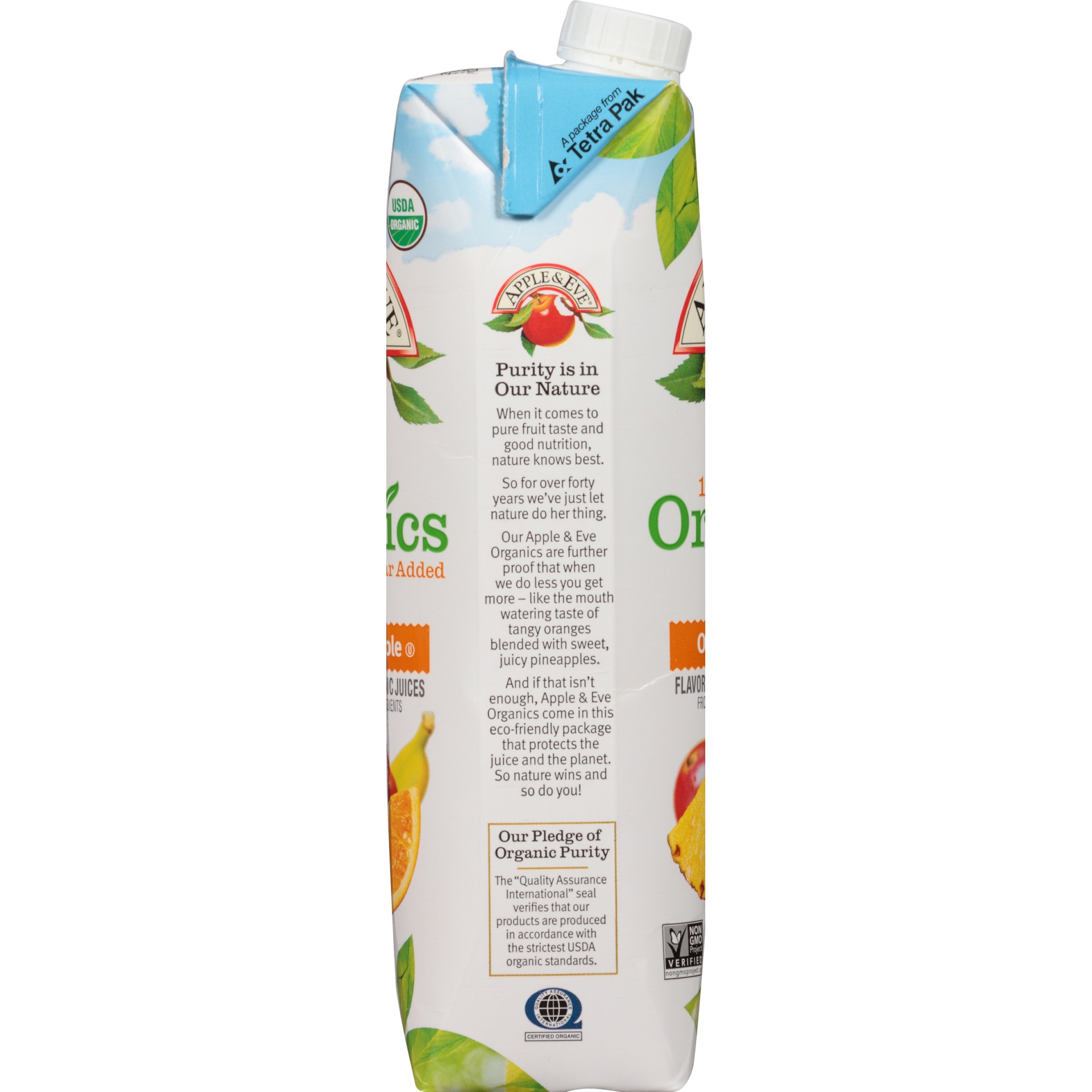 slide 4 of 8, Apple & Eve 100% Juice Organics Orange Pineapple, 33.8 fl oz