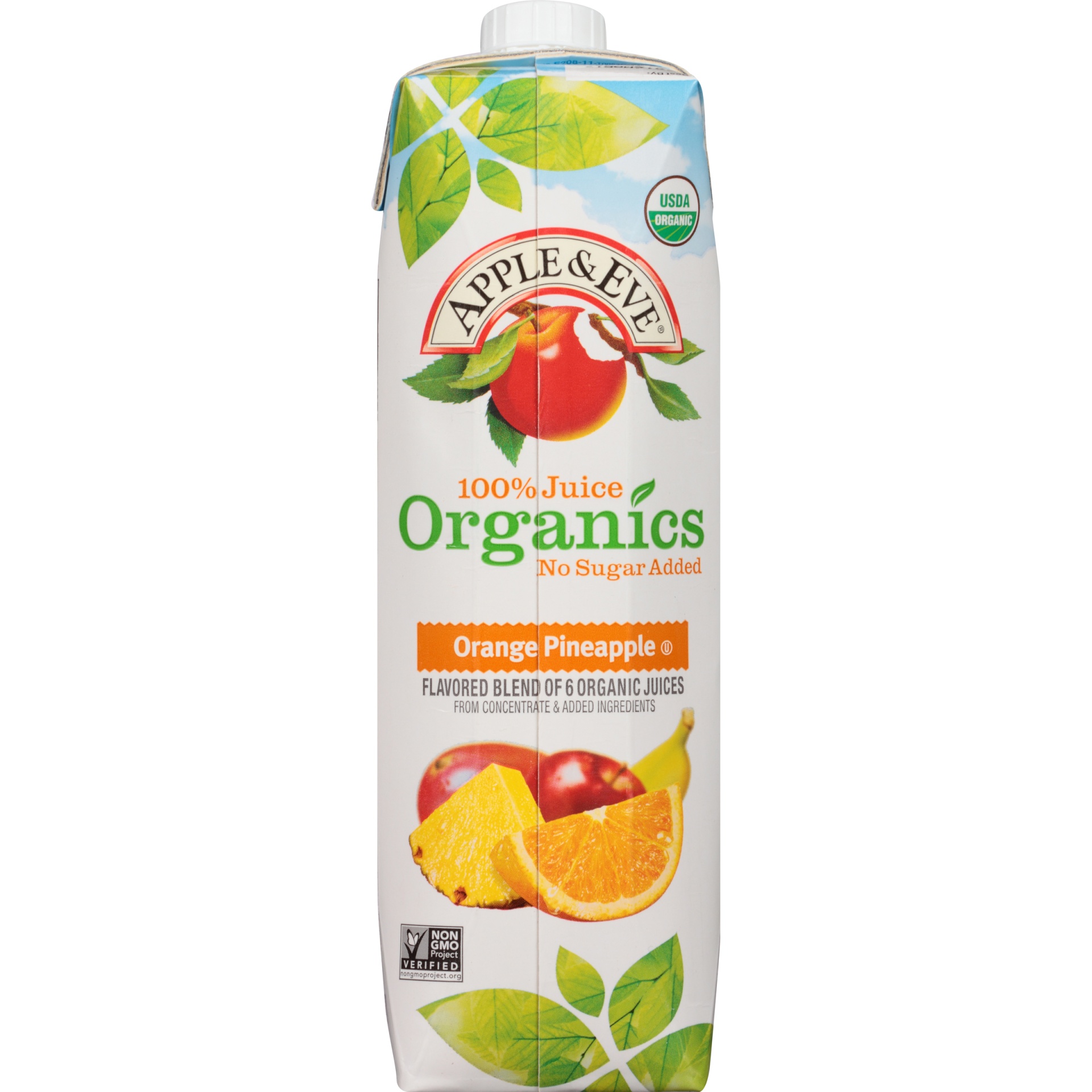 slide 5 of 8, Apple & Eve 100% Juice Organics Orange Pineapple, 33.8 fl oz