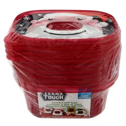 H-E-B Texas Tough Deep Rectangle Containers - Red or Green, 7 ct