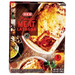 H-E-B Frozen Homestyle Meat Lasagna - Family Size