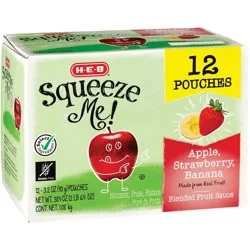 H-E-B Squeeze Me! Apple Strawberry Banana Applesauce Pouches