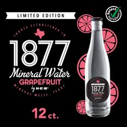 H-E-B 1877 Grapefruit Mineral Water 12 pk Bottles