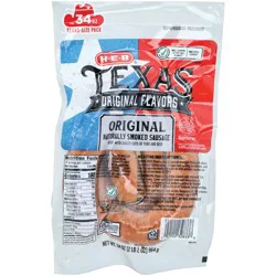 H-E-B Texas Original Flavors Smoked Sausage - Original - Texas-Size Pack