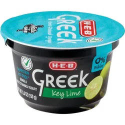 H-E-B 13g Protein Nonfat Greek Yogurt - Key Lime