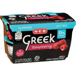 H-E-B 13g Protein Nonfat Greek Yogurt - Raspberry