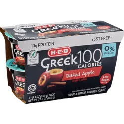 H-E-B 13g Protein Greek 100 Calories Nonfat Yogurt - Baked Apple