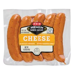 H-E-B Premium Smoked Sausage Links - Cheese
