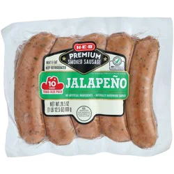 H-E-B Premium Smoked Sausage Links - Jalapeno - Texas-Size Pack