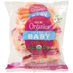 H-E-B Organics Fresh Baby Carrots Snack Bags