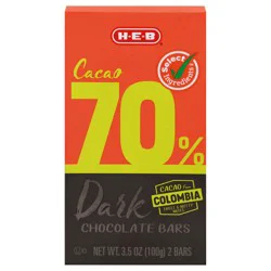 H-E-B 70% Cacao Dark Chocolate Bars