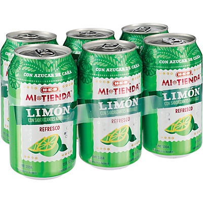 slide 1 of 1, Mi Tienda Limon Soft Drink 12 oz Cans, 6 ct