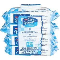 H-E-B Our Finest Moist Flushable Wipes 4 pk