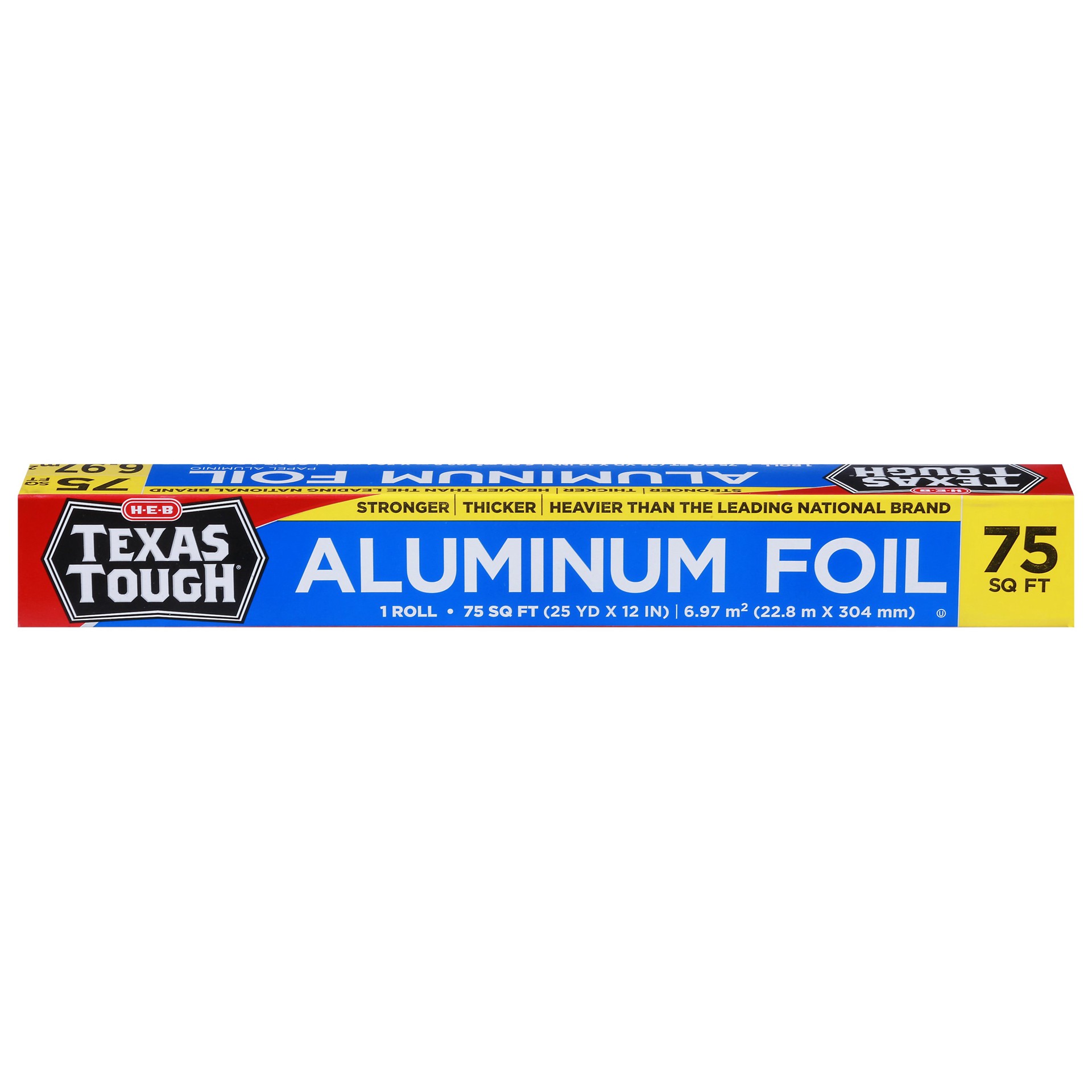 slide 1 of 1, H-E-B Texas Tough 12" Aluminum Foil, 75 sq ft