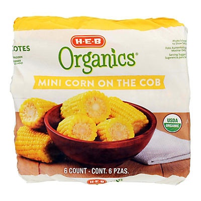 slide 1 of 1, H-E-B Organics Mini Corn On The Cob, 6 ct