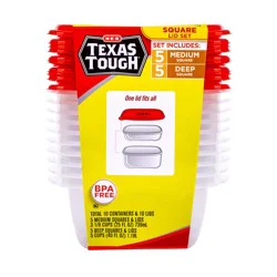 H-E-B Texas Tough Square Food Storage Containers & Lids