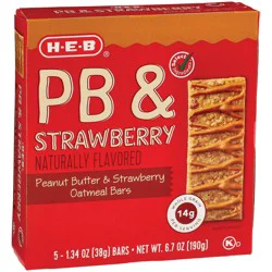 H-E-B Oatmeal Bars - Peanut Butter & Strawberry Jelly