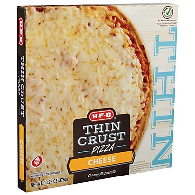 slide 1 of 1, H-E-B Classic Selections Deli Style Extra Thin Crust Cheese Pizza, 15.25 oz
