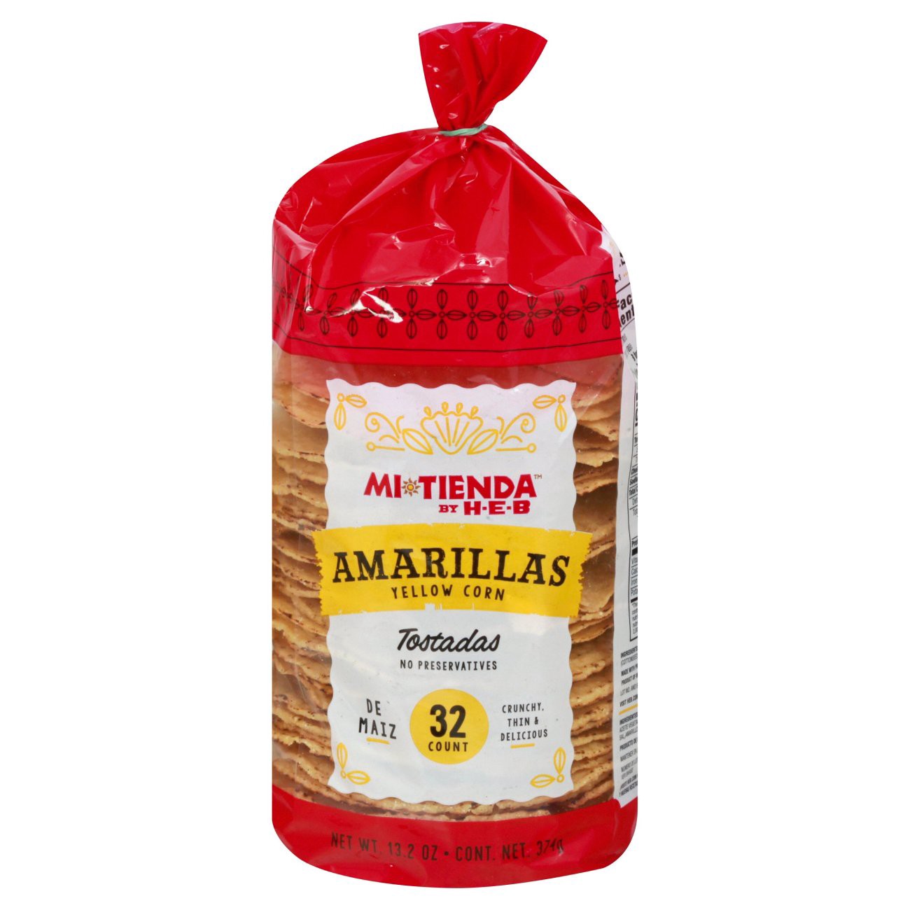 slide 1 of 1, H-E-B Mi Tienda Amarillas de Maiz Yellow Corn Tostadas, 32 ct