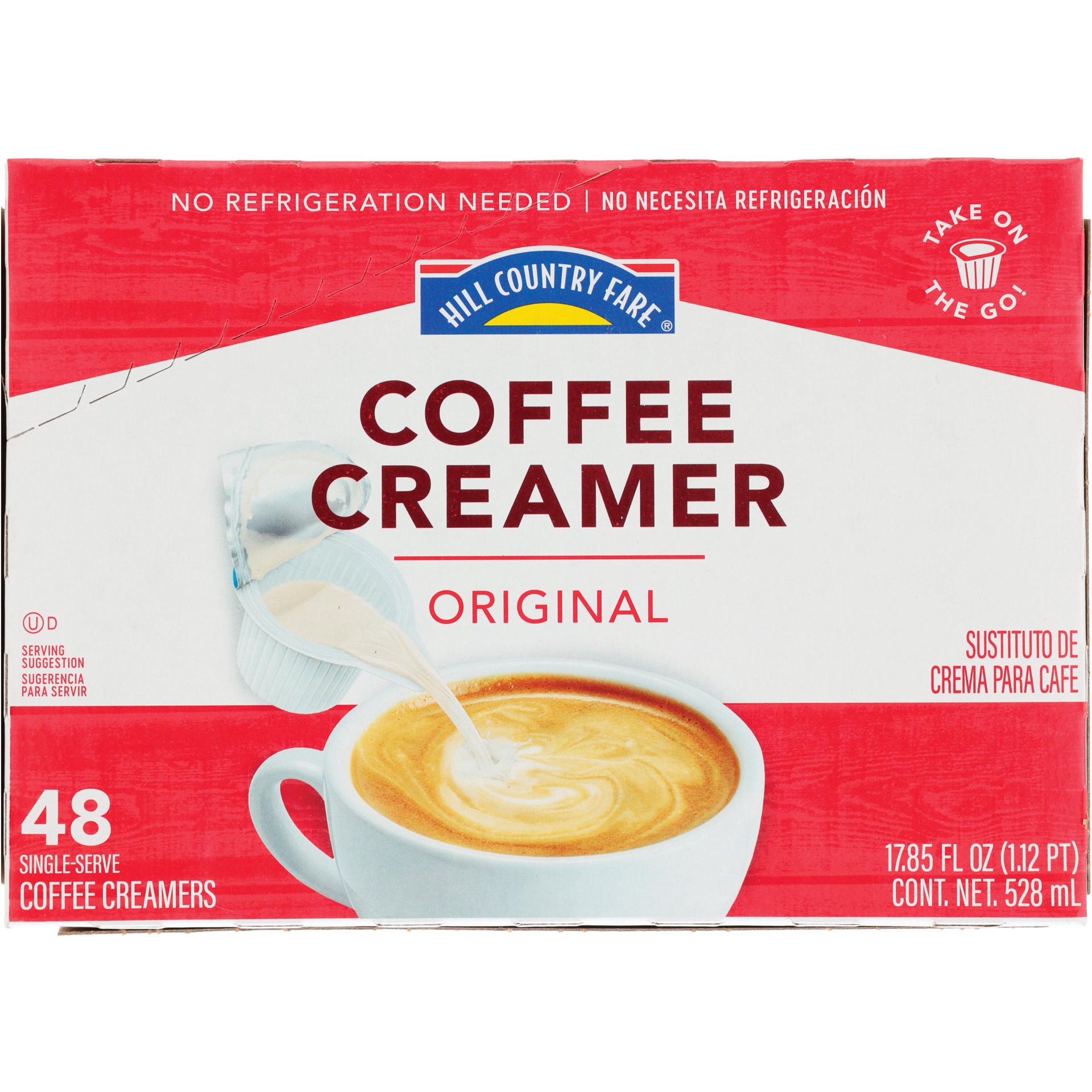 slide 1 of 1, Hill Country Fare Coffee Creamer Single Serve Cups – Original, 48 ct