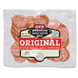 H-E-B Premium Smoked Sausage Slices - Original