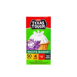 H-E-B Texas Tough Flap Tie Waste Basket Trash Bags, 4 Gallon - Sweet Lavender Scent